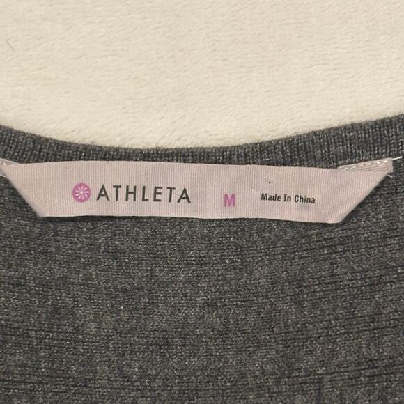Athleta Grey Knit Sleeveless Sweater Dress sz M Ananada Dress - Picture 5 of 12